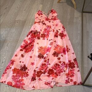 SHEIN Pink Floral Maxi Dress